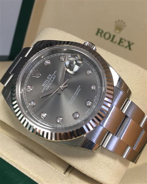 rolex datejust 41mm rhodium